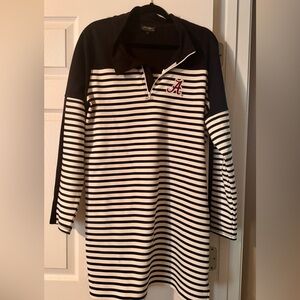 Alabama Black and White Striped Quarter-Zip Pullover